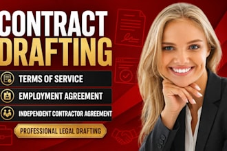 draft terms of service, employment agreement or independent contractor agreement