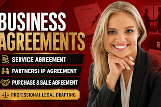 draft service agreement, partnership agreement, purchase and sales agreement