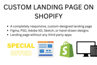 develop custom landing page on shopify