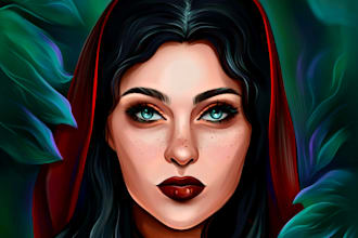 draw a cartoon stylized portrait and fan art