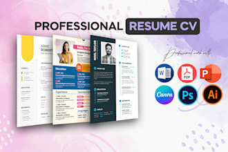 write and design a resume or professional and creative CV