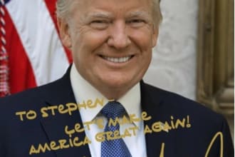 create a personalized donald trump novelty signed photo