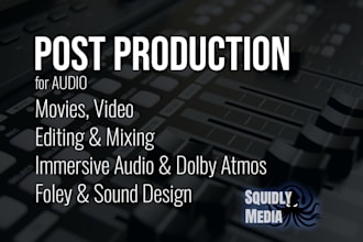do your sound mixing and foley, sfx for any media, including atmos, 5,1