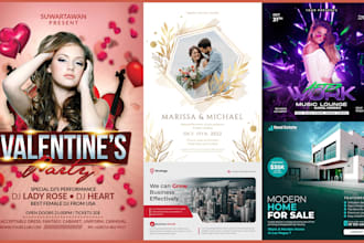 design professional flyers, invitation and postcards