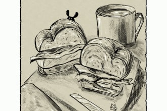 do sketches of food items