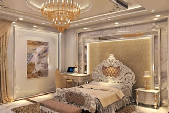 do luxury bedroom interior design with high quality render