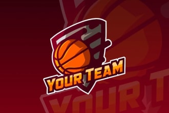 design  basketball , 3d and vintage logo