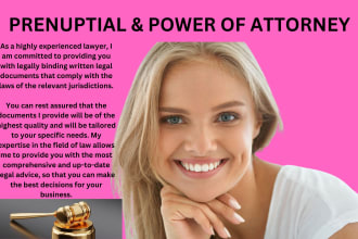 draft prenuptial agreement, power of attorney, refund policy, disclaimer policy