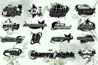 design custom y2k logo for streetwear clothing brand design