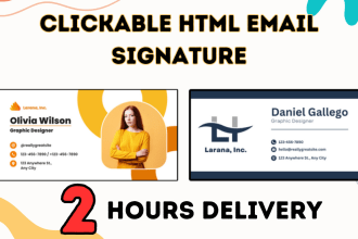 create html email signature for iphone, outlook, and gmail