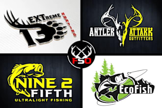 design hunting and fishing logo for you