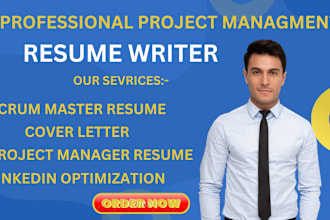 write a professional project management, scrum master resume and cover letter