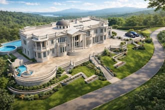 3d model and rendering of exterior, interior