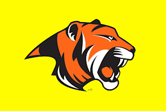 design outstanding tiger mascot head  logo with express delivery