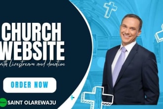 design church website with live stream and donation function