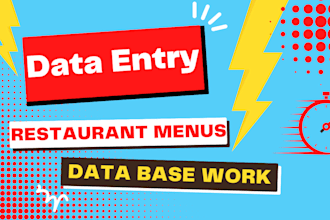 do menu data entry for doordash, grubhub, ubereats, wix stores