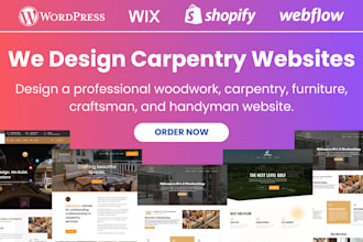 create a professional woodworking, carpenter, or furniture store website