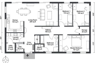 rough sketch to 2d architecture drawing floor plan