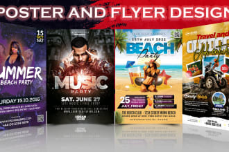 design cruise, tour, summer, pool, beach, winter, and spring party flyers