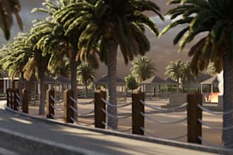 do 3d modeling, environment design and landscape design