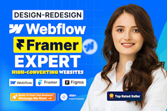 design webflow website, framer website, figma to webflow framer landing page