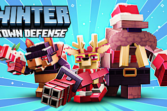 create minecraft keyart or thumbnail render design