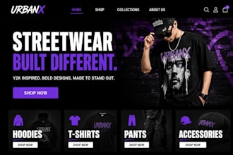build clothing shopify store streetwear y2k clothing brand website fashion store