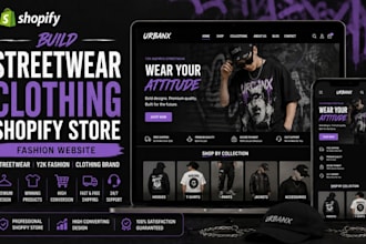 build clothing shopify store streetwear y2k clothing brand website fashion store