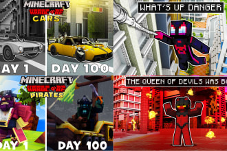 design minecraft, roblox and gaming youtube thumbnail