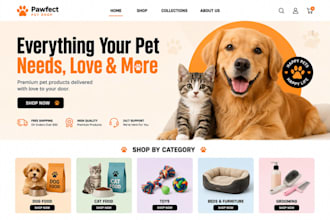 build pet website pet shop pet food pet shopify store pet dropshipping store