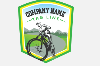 make a mountain cycle logo design with new concept