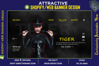 create modern shopify banner, facebook cover, social media,website header design