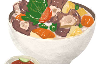 draw food and drink product illustration