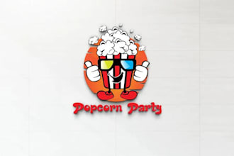 design a unique popcorn business logo