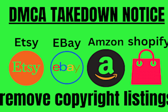 send dmca takedown notices to remove copied product listings shopify,etsy,ebay