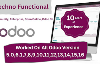 develop and customize odoo modules,error and bug fixes