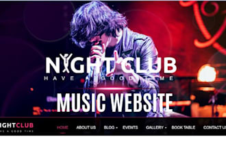 design music website artist website dj website, record label website