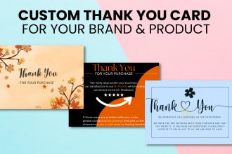 design product insert card, package insert card and  thank you card for amazon