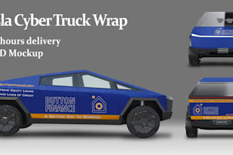 design your tesla cyber truck wrap, tesla car wrap, van and vehicle wrap design