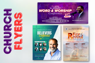 design attractive church event flyer in 24 hrs or less