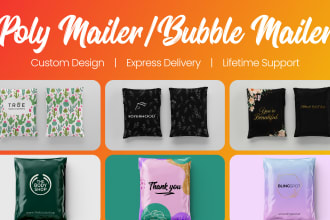 design poly mailer, bubble mailer shipping bag in 24 hrs