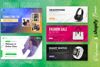 design shopify or esty banner, website banner, header, hero image, and slider