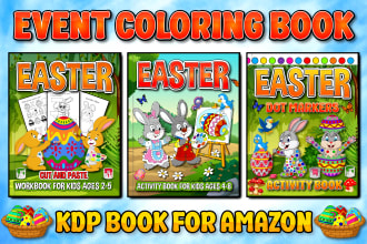 do easter coloring book cover and interior pages for kdp