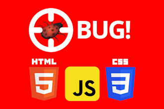 fix html css javascript bug, error or issues