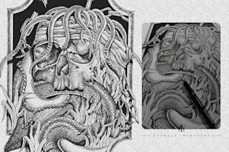 create an amazing pen and ink illustration for you