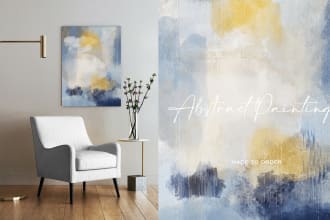 create unique abstract digital oil painting
