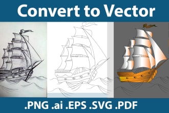 convert to vector your design to vector, redraw, vectorize logo to png format
