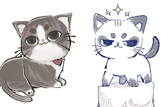 draw a cute kitty for you