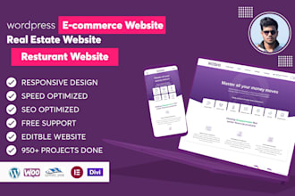 design modern realestate wordpress website, restaurant website,ecommerce website