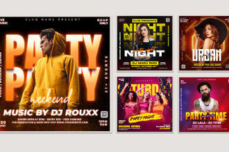design professional nightclub, party, concert, event flyer